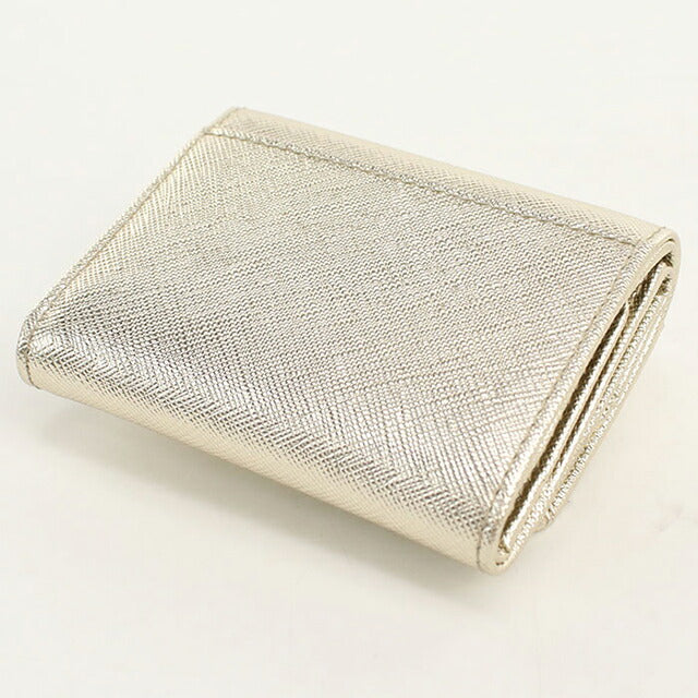 中古 プラダ 三つ折り財布 三折財布 レディース ブランド PRADA サフィアーノトライアングル レザー 1MH043 ゴールド USDPR112896011