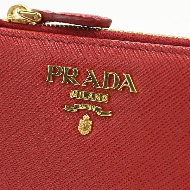 中古 プラダ 二つ折り財布 二折財布 レディース ブランド PRADA サフィアーノレザー レザー 1ML023 QWA F068Z レッド USDPR112965011