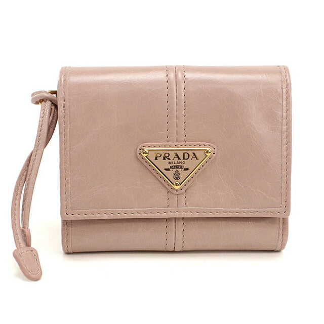 中古 プラダ 三つ折り財布 三折財布 レディース ブランド PRADA レザー