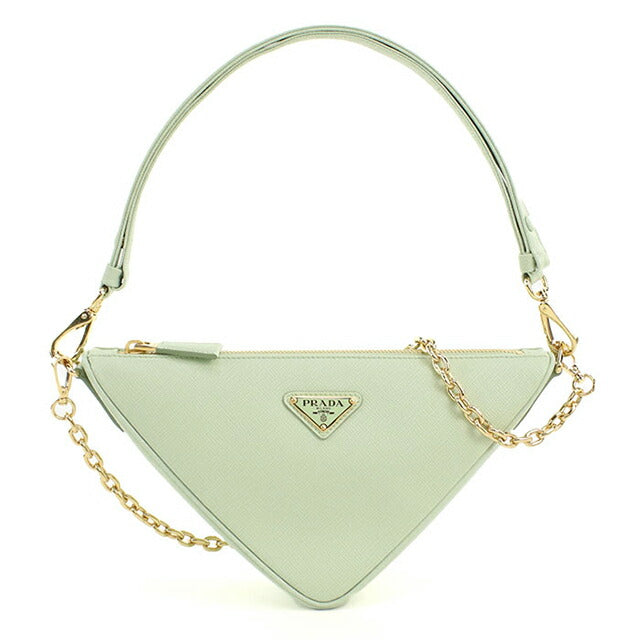 中古 プラダ ショルダーバッグ レディース ブランド PRADA トライアングルバッグ 2WAY レザー グリーン USDPR113085011