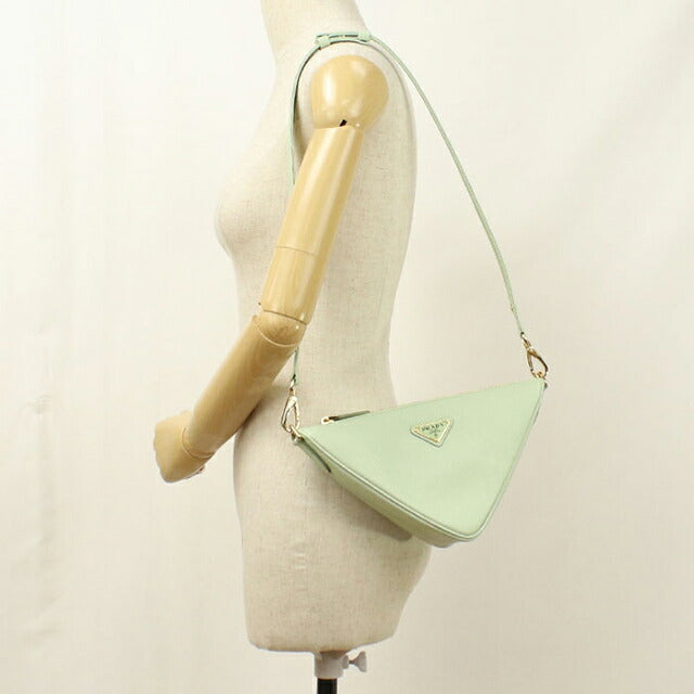 中古 プラダ ショルダーバッグ レディース ブランド PRADA トライアングルバッグ 2WAY レザー グリーン USDPR113085011