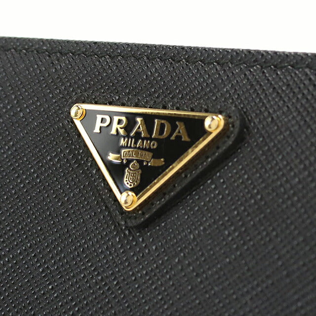 中古 プラダ 二つ折り財布 二折財布 レディース ブランド PRADA レザー ブラック USDPR113090011