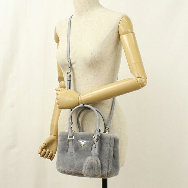 中古 プラダ ハンドバッグ レディース ブランド PRADA ガレリア ミニ 2WAY 1BA906 グレー USDPR113476011
