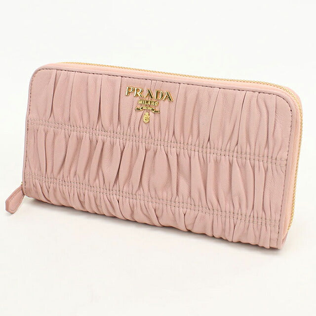 中古 プラダ 長財布ラウンドファスナー レディース ブランド PRADA ジップアラウンド長財布 レザー 1ML506 ピンク USDPR113663011