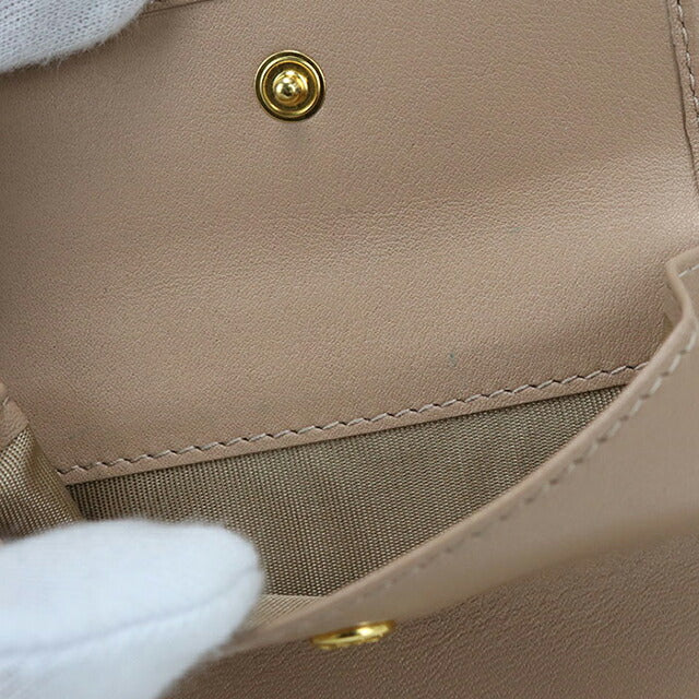 中古 プラダ 二つ折り財布 二折財布 レディース ブランド PRADA ヴィッテロムーブ レザー 1MV204 ベージュ USDPR114453011