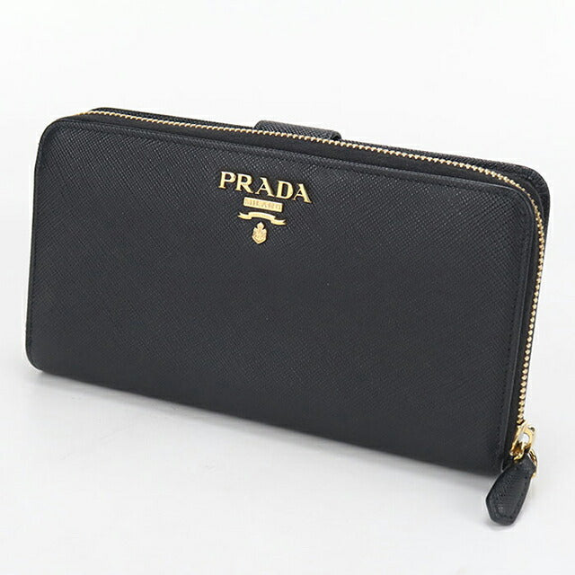中古 プラダ 長財布二折 レディース ブランド PRADA サフィアーノレザー レザー ブラック USDPR114510011