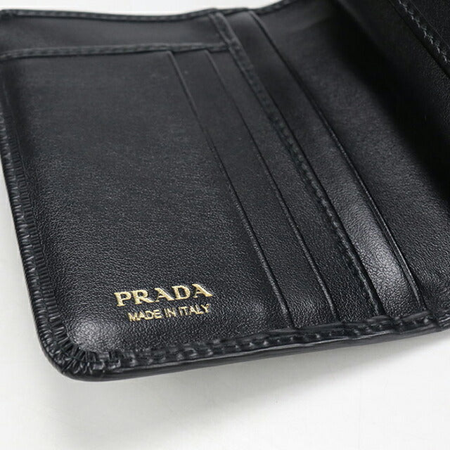 中古 プラダ 二つ折り財布 二折財布 レディース ブランド PRADA ヴィッテロムーブ トライアングル レザー財布 レザー 1ML018 2DDU F0002 USDPR114533011