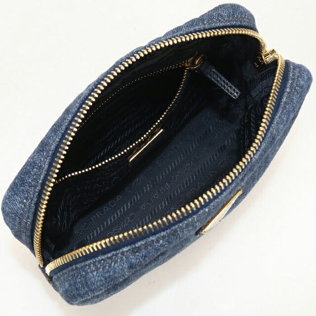 中古 プラダ ポーチ レディース ブランド PRADA トライアングル 1NA021 ブルー USDPR114545011