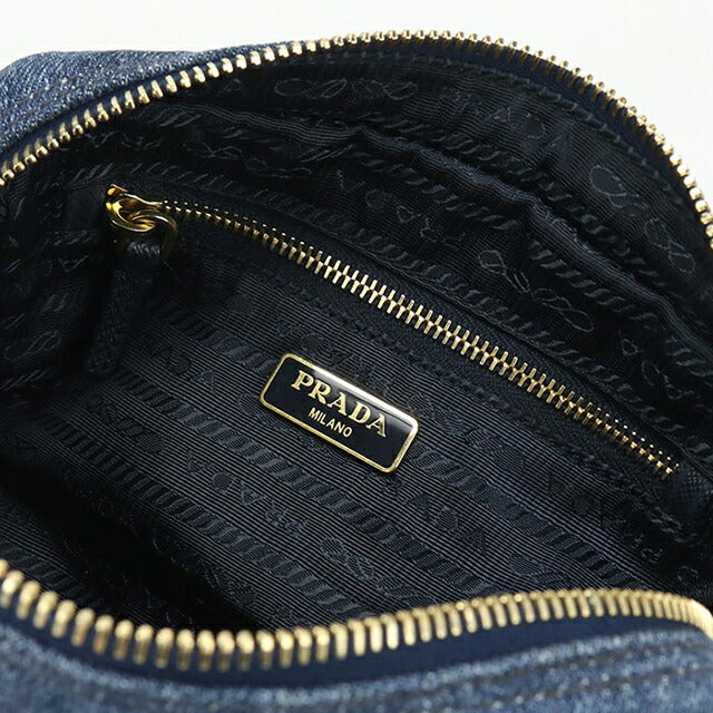 中古 プラダ ポーチ レディース ブランド PRADA トライアングル 1NA021 ブルー USDPR114545011