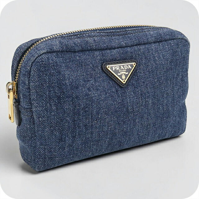 中古 プラダ ポーチ レディース ブランド PRADA トライアングル 1NA021 ブルー USDPR114545011