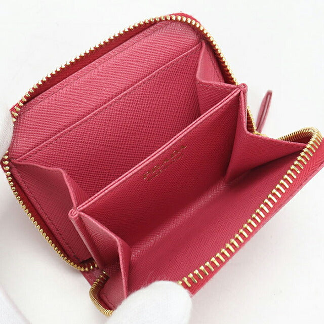 中古 プラダ 小銭入れ レディース ブランド PRADA サフィアーノトライアングル コインケース レザー 1MM268 ピンク USDPR114585011