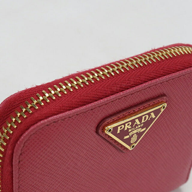 中古 プラダ 小銭入れ レディース ブランド PRADA サフィアーノトライアングル コインケース レザー 1MM268 ピンク USDPR114585011