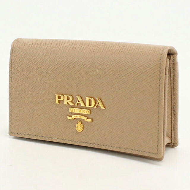 中古 プラダ 名刺入れ レディース ブランド PRADA レザー 1MC122 ベージュ USDPR114710011