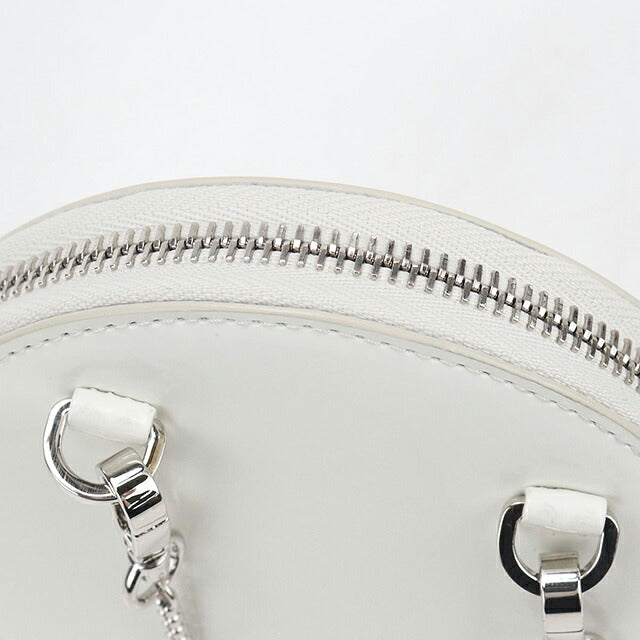Used Prada shoulder bag ladies brand PRADA triangle logo chain leather 1NR003 white USDPR114736011