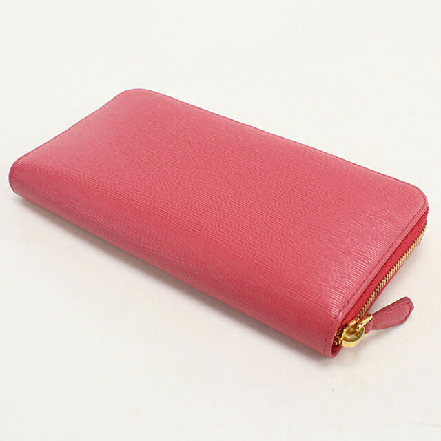中古 プラダ 長財布ラウンドファスナー レディース ブランド PRADA ヴィッテロムーブ ジップアラウンド長財布 レザー 1ML506 ピンク USDPR115243011