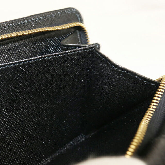 中古 プラダ 二つ折り財布 二折財布 レディース ブランド PRADA サフィアーノレザー 1ML225 ブラック USDPR115264011