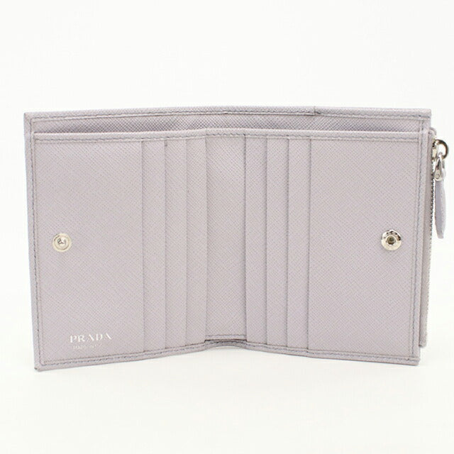 中古 プラダ 二つ折り財布 二折財布 レディース ブランド PRADA サフィアーノトライアングル財布 1ML050 パープル USDPR115278011