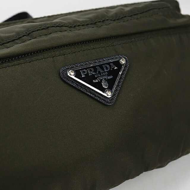 中古 プラダ ボディバッグ レディース ブランド PRADA トライアングルロゴ 1BL011 カーキ USDPR115412011