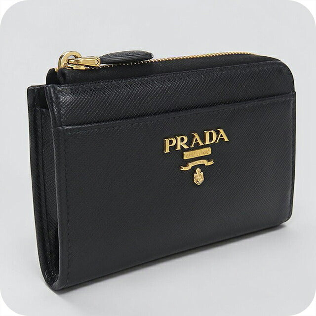 中古 プラダ 小銭入れ レディース ブランド PRADA サフィアーノレザーキーチェーン 1PP122 ブラック USDPR115428011