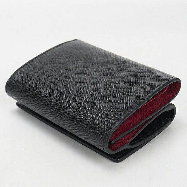 中古 プラダ 三つ折り財布 三折財布 コンパクト レディース ブランド PRADA サフィアーノ 1MH021 ブラック USDPR115685011
