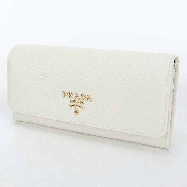 中古 プラダ 長財布二折 レディース ブランド PRADA サフィアーノマルチカラー 1MH132 ホワイト USDPR115741011