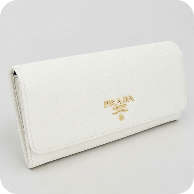 中古 プラダ 長財布二折 レディース ブランド PRADA サフィアーノマルチカラー 1MH132 ホワイト USDPR115741011