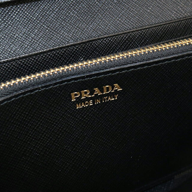 中古 プラダ 長財布二折 レディース ブランド PRADA サフィアーノレザー 1MH132 ブラック USDPR115742011