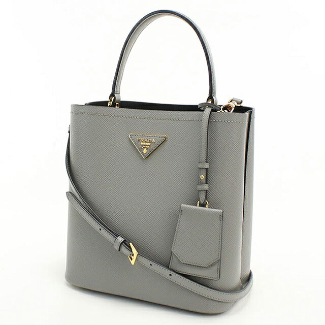 中古 プラダ ハンドバッグ レディース ブランド PRADA パニエ 2WAY レザー 1BA212 グレー USDPR116090011