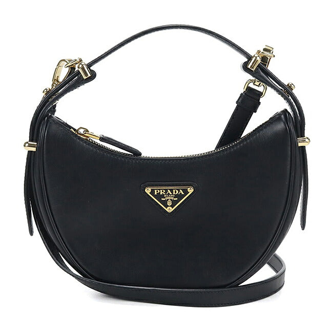 中古 プラダ ハンドバッグ レディース ブランド PRADA トライアングルロゴ アーケスモールレザー 2WAY 1BC194 ブラック USDPR116241011