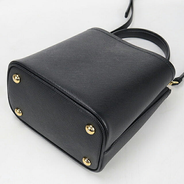 中古 プラダ ハンドバッグ レディース ブランド PRADA パニエ サフィアーノレザー スモールバッグ 2WAY 1BA217 ブラック USDPR116453011