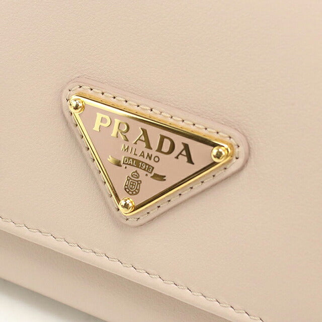 中古 プラダ 三つ折り財布 三折財布 コンパクト レディース ブランド PRADA トライアングル シティカーフ 1MH043 ピンク USDPR116650011
