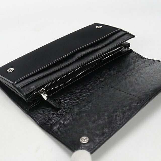中古 プラダ 長財布二折 レディース ブランド PRADA トライアングルロゴ 長財布二折 1MH132 ブラック USDPR117110011