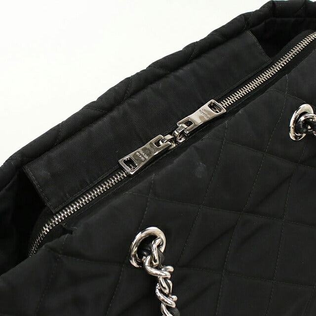 中古 プラダ トートバッグ レディース ブランド PRADA キルティングナイロン チェーン ブラック USDPR118339011