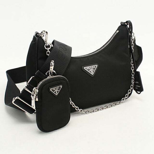 中古 プラダ ショルダーバッグ レディース ブランド PRADA Re-Edition 2005 Re-Nylon 1BH204 ブラック USDPR118728011