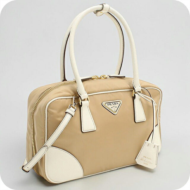 中古 プラダ ハンドバッグ レディース ブランド PRADA Re-Nylon 2WAY レザー ベージュ USDPR119169011