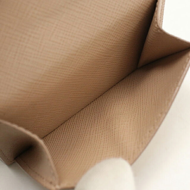 Used Prada tri-fold wallet tri-fold wallet compact ladies brand PRADA saffiano leather 1MH021 beige USDPR119367011