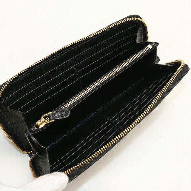 中古 プラダ 長財布ラウンドファスナー レディース ブランド PRADA サフィアーノレザー レザー 1ML506 ブラック USDPR119428011