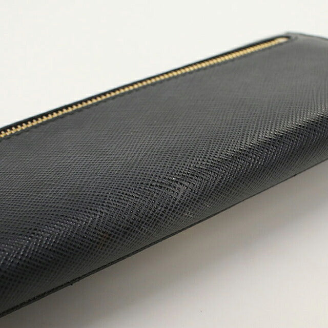 中古 プラダ 長財布二折 レディース ブランド PRADA サフィアーノレザー 1MH132 QWA F0002 ブラック USDPR119611011