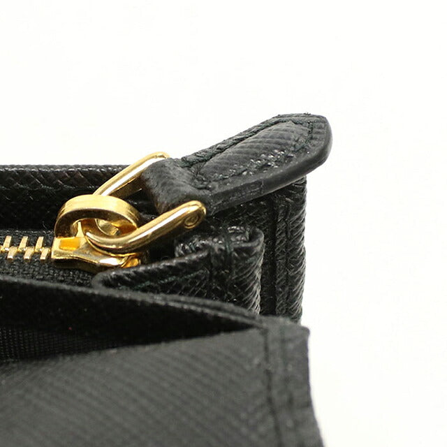 中古 プラダ 長財布二折 レディース ブランド PRADA サフィアーノトライアングル レザー 1MH132 ブラック USDPR119853011