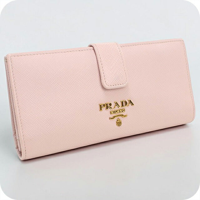 Used Prada long wallet bi-fold ladies brand PRADA Saffiano multicolor leather 1MV025 pink USDPR119880011
