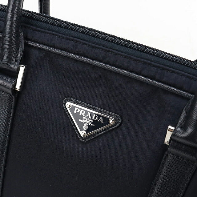 中古 プラダ ブリーフケース メンズ ブランド PRADA 2WAY レザー 2VE368 ネイビー USDPR120032011