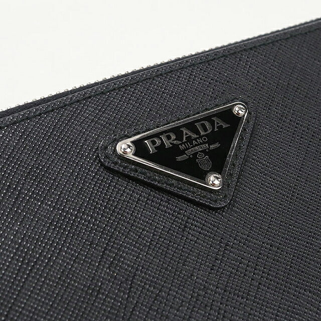 中古 プラダ クラッチバッグ メンズ ブランド PRADA サフィアーノレザー ブラック USDPR120302011