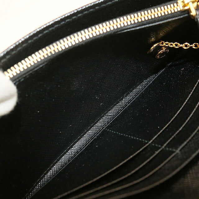 中古 プラダ 長財布二折 レディース ブランド PRADA サフィアーノレザー財布 1MH132 ブラック USDPR120446011