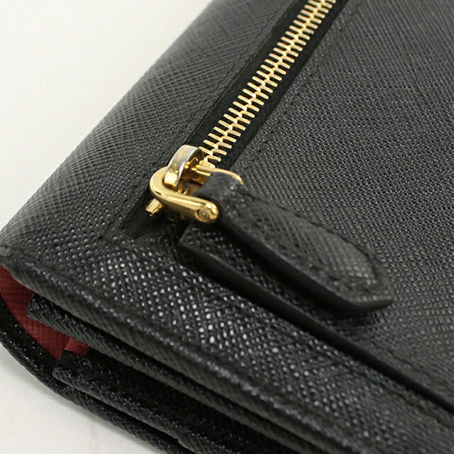Used Prada long wallet bi-fold ladies brand PRADA Saffiano multicolor 1MH132 black USDPR120516011