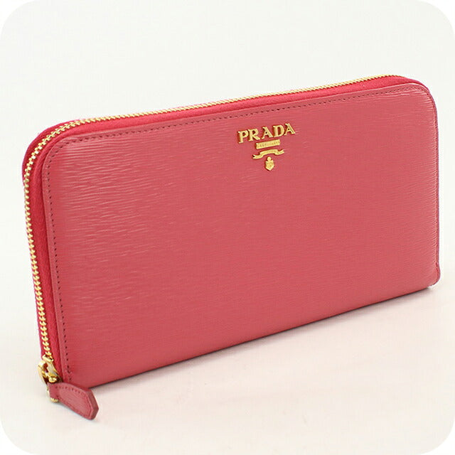 中古 プラダ 長財布ラウンドファスナー レディース ブランド PRADA ヴィッテロムーブ 1ML506 2EZZ F0505 ピンク USDPR120536011