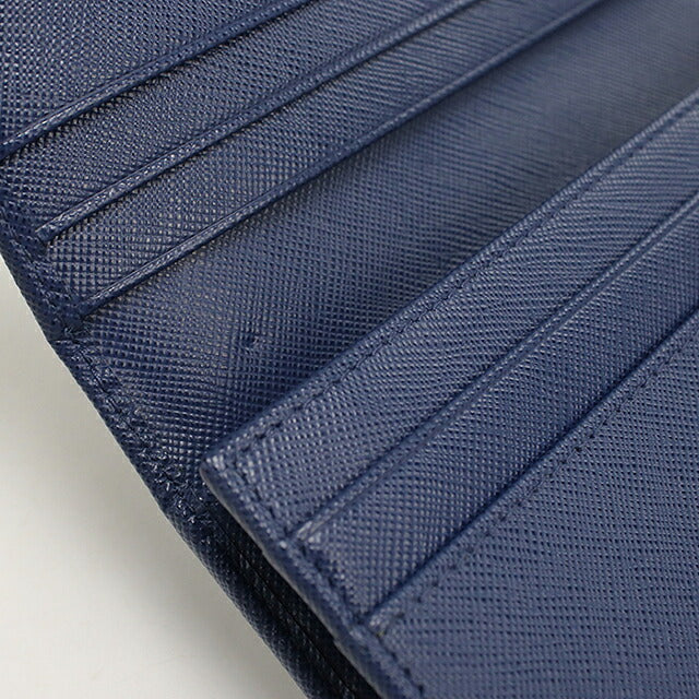 Used Prada long wallet bi-fold ladies brand PRADA triangle logo saffiano leather 1M11132 navy USDPR120582011