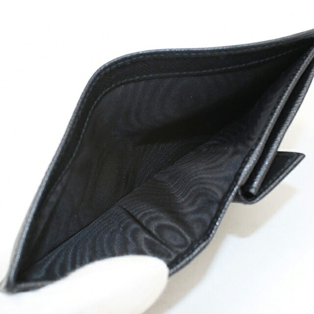 Used Prada Bifold Wallet Bifold Wallet Compact Ladies Brand PRADA Saffiano Leather 1MV204 Black USDPR120632011