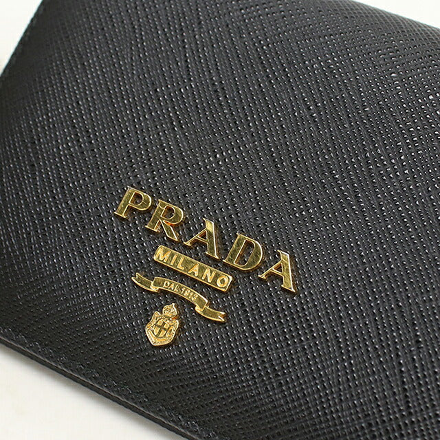 Used Prada Bifold Wallet Bifold Wallet Compact Ladies Brand PRADA Saffiano Leather 1MV204 Black USDPR120632011
