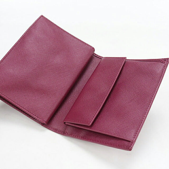 Used Prada Bifold Wallet Bifold Wallet Compact Ladies Brand PRADA Saffiano Leather 1M0668 Purple USDPR120720011