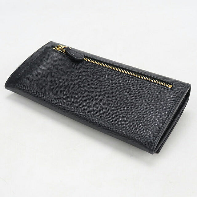 Used Prada long wallet bi-fold ladies brand PRADA saffiano triangle leather 1MH132 black USDPR120782011